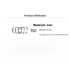 Detailed size specifications for irregular multilayer metal cuff bracelet in iron