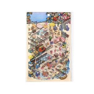 2.5D architectural 3D scenery stickers for DIY journaling with miniature house interior