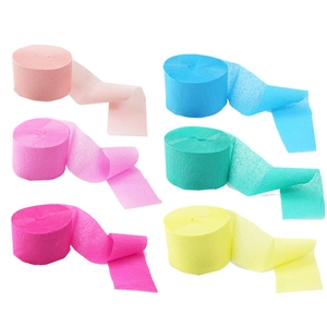 Colorful 4.5cm crepe paper rolls for party decoration and DIY nursery background wall