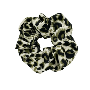 French vintage leopard print scrunchie for women hair styling in classic textured fabric