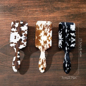 Western cowboy cow print hair brush scalp massage anti-static ABS large cushion air bag comb