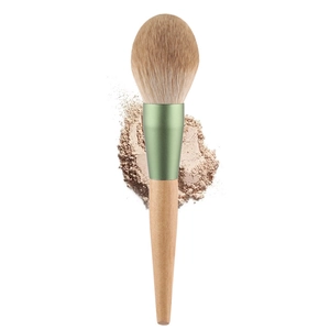 Professional Large Powder Brush Soft Synthetic Fiber Bristles Wood Handle For Face Setting Contouring Fluffy Makeup Tool
