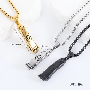 Herren 304 Edelstahl Haarschneidemaschine Anhänger Halskette Friseursalon Thema Trendiger Hip Hop Schmuck Trimmer Rasierer