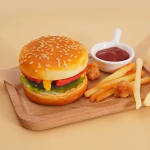 Modèle De Burger Artificiel Réaliste PU Fausse Restauration Rapide Accessoires Photographie Décoration Maison Squishy