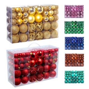 Shatterproof Christmas ball ornaments set with hollow and matte finish for tree decoration