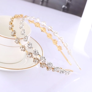 Elegant Rhinestone Flower Headband Alloy Metal Sunflower Hair Hoop For Women Sweet Korean Style Hair Accessories