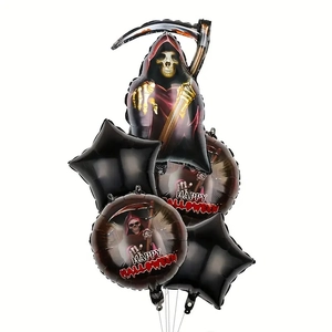Kit de ballons Halloween avec faucheuse et étoiles noires pour décoration de fête