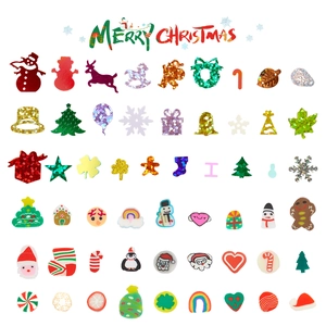 Christmas glitter sequins and festive charms set for makeup, nails, and DIY crafts