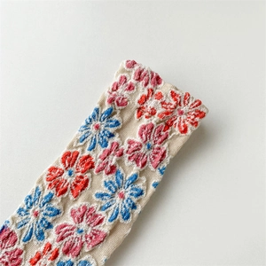 Detailed macro view of 3D embossed floral patterns and knit texture on cotton socks