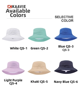 Grid view showing six available colors of breathable kids sun hats with mesh lining