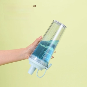 Leak-proof test of double-walled straw cup with magnetic handle in inverted position