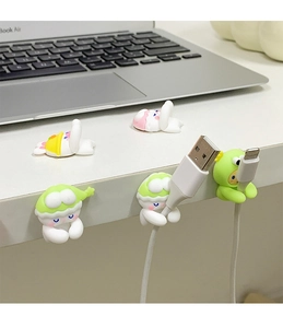 Lindos protectores de cables de silicona y organizadores de escritorio para cargadores