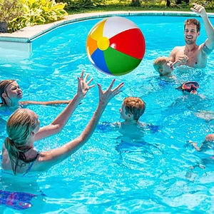 Colorful inflatable PVC rainbow beach ball for pool parties and outdoor summer games