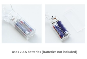 Transparent plastic 2*AA battery box component for LED string lights with toggle switch