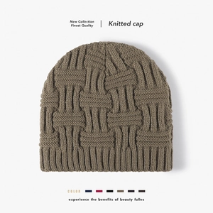 Unisex Winter Warm Knitted Beanie Hat Fleece Lined Basket Weave Acrylic Outdoor Windproof Skull Cap For Men Women
