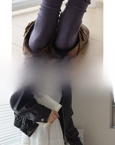 Detail of soft cotton crew socks with ruffled edges and widened rib cuffs for comfort