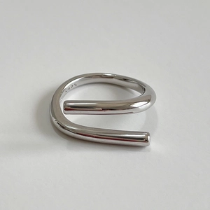 Minimalist 925 sterling silver wrap ring with geometric multi-line design for women