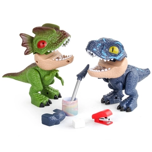 5-in-1 dinosaur stationery set with stapler and pencil sharpener in green and blue