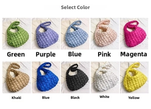 Detailed color chart of quilted cloud bags showing diverse vibrant color options