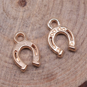 Rose gold horseshoe pendants in 12x8mm size for DIY necklace and bracelet jewelry making