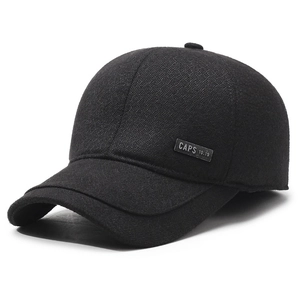 Winter thermal baseball cap for elderly men with ear protection and warm fleece lining