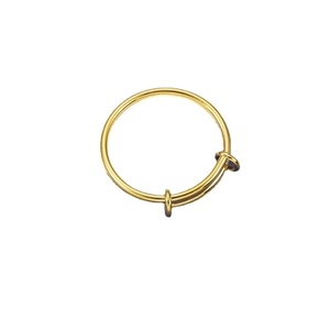 Polished 1.6mm gold stainless steel coil ring with adjustable sliding loops