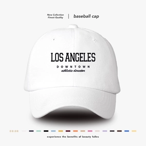 Casquette De Baseball Imprimée Los Angeles Downtown Coton Sergé Ajustable Style Rétro Sport Chapeau De Soleil Unisexe