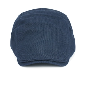 Navy blue breathable mesh ivy cap for men and women featuring fine knitted texture