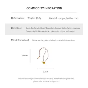 Detailed size specifications for the gold gourd pendant necklace with dimensions