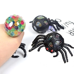 Halloween Spider Bat Squeeze Toys TPR Stress Relief Balls With Colorful Water Beads Soft Sensory Fidget Toy Gag Gifts