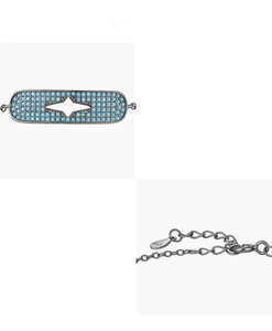 Detail of S925 sterling silver stamp on vintage bracelet with synthetic turquoise