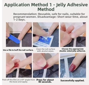 Step-by-step tutorial for applying press-on nails using jelly glue and prep kit