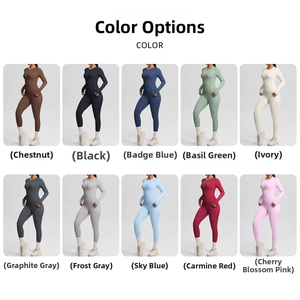 Grille de 10 options de couleurs pour un ensemble de yoga 2 pièces haut long et leggings