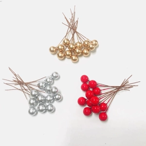 Baies métalliques de 10mm or argent et rouge pour artisanat de Noël DIY et décoration