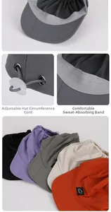 Detail of adjustable drawstring and breathable sweatband on foldable sun hats