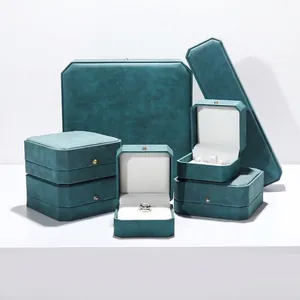 Octagonal Jewelry Packaging Box PU Leather Velvet Lining For Rings Earrings Necklaces High-end Snap Button Display Storage