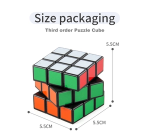 Detailed view of a 5.5cm 3x3 educational puzzle cube with smooth rounded edges
