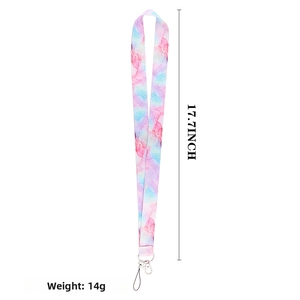 Lanyard featuring watercolor marble texture with dimensions 17.7 inch and 14g weight