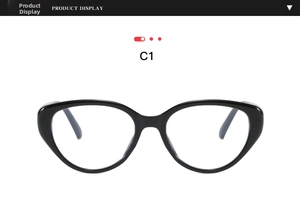 Vorderansicht der schwarzen Cat-Eye-Brille mit poliertem Finish und stilvollem Oversize-Design