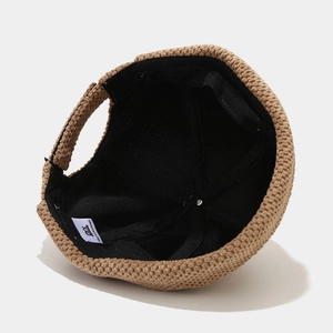 Khaki knitted docker hat with breathable black lining and premium white woven label