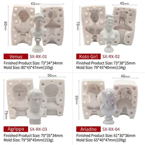 Silikonformen für Venus und griechische Büsten mit detaillierten 3D-Schnitztexturen