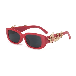 Elegant Streetwear Dragon Ac Oval Frame Full Frame Glasses