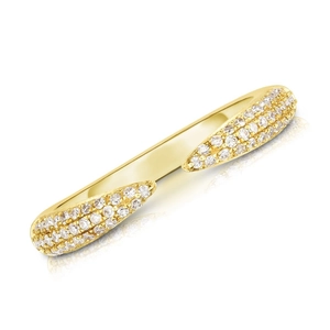 Adjustable 18K gold-plated ring featuring diamond-studded pointed ends in a modern style