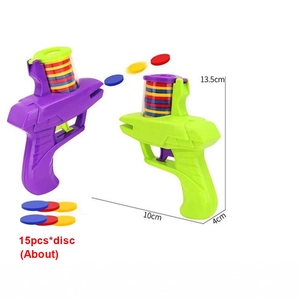 Flying disc launcher toy set with 15 colorful soft discs for kids outdoor battle game