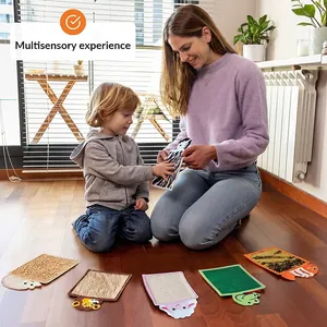 Animal-themed multisensory tactile pads set for early childhood education and sensory play