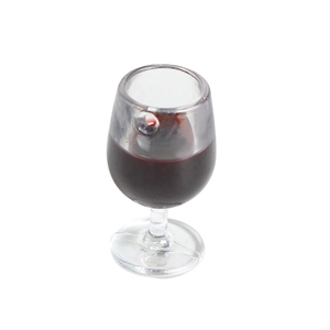 Miniature red wine glass model for dollhouse decor and DIY handmade jewelry crafting