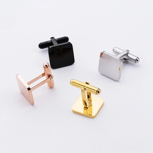 Square Cufflinks For Men 304 Stainless Steel Polished Minimalist Shirt Accessories Elegant Formal Business Wedding Style