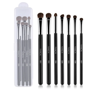 7-teiliges professionelles Augen-Makeup-Pinselset mit Ponyhaar und mattschwarzen Griffen