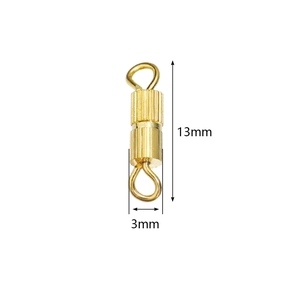 Golden 13mm x 3mm vertical grain screw barrel clasp for DIY jewelry connecting