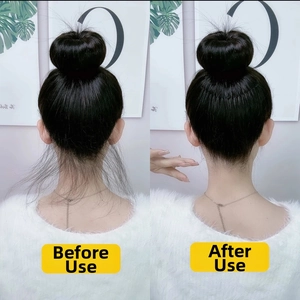 Haar-Finish-Kamm zeigt Vorher-Nachher-Effekt beim Glätten von Nackenhaaren